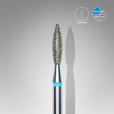 FA10B023/10 Diamond nail drill bit, "flame", blue