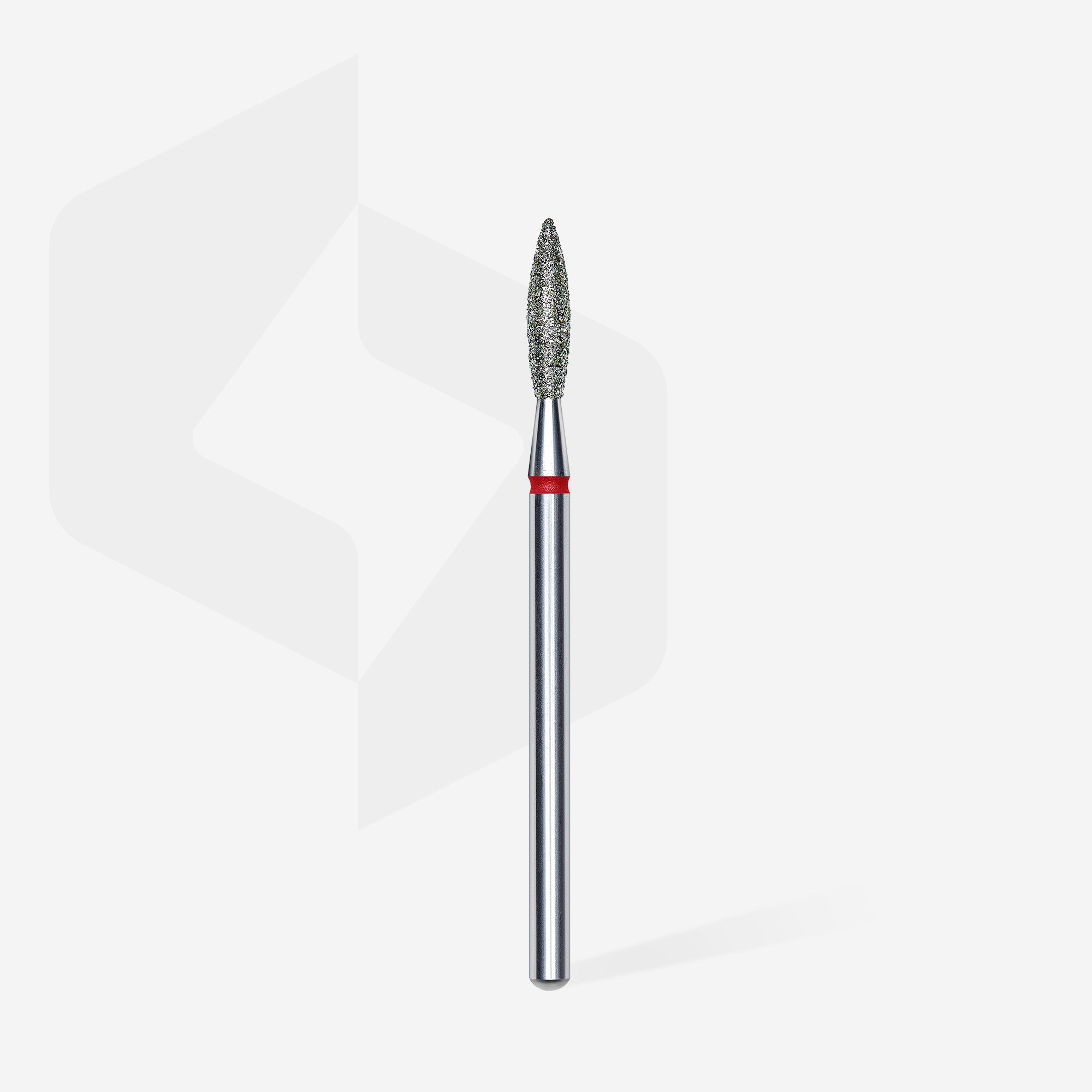 Diamond nail drill bit flame red EXPERT head diameter 2.3 mm / working part 10 mm