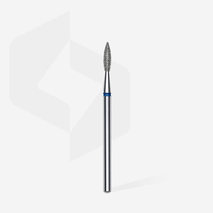 Diamond nail drill bit pointed flame blue EXPERT head diameter 2.1 mm / working part 8 mm