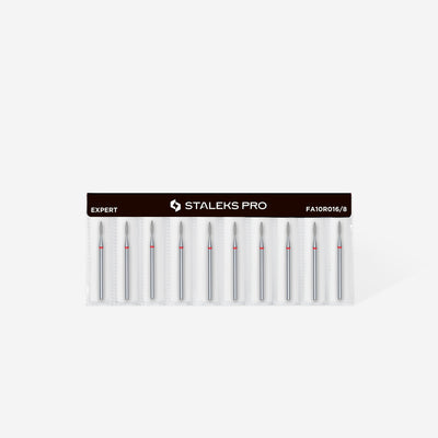 FA10R016/8 DIAMOND NAIL DRILL BIT, "FLAME" , RED
