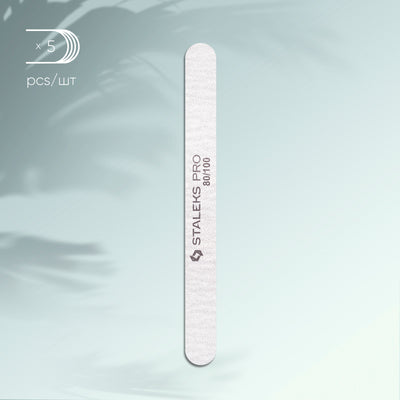 NFB-21/5 Mineral straight nail file SMART 80/100 grit, 5 pcs/set