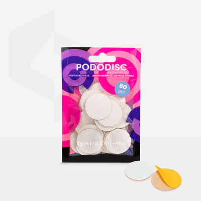 STALEKS PRO PDF-25-80w disposable white files for pedicure disc PODODISC L EXPERT, 80 grit, 25 mm, 50 pcs (view 3)