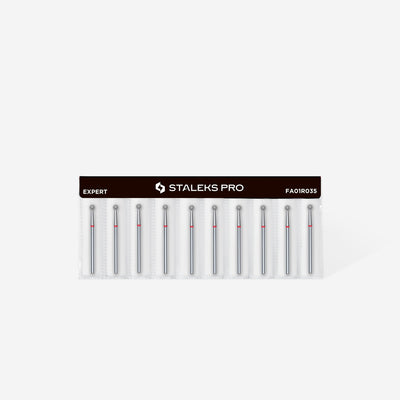 FA01R035 DIAMOND NAIL DRILL BIT, "BALL", RED