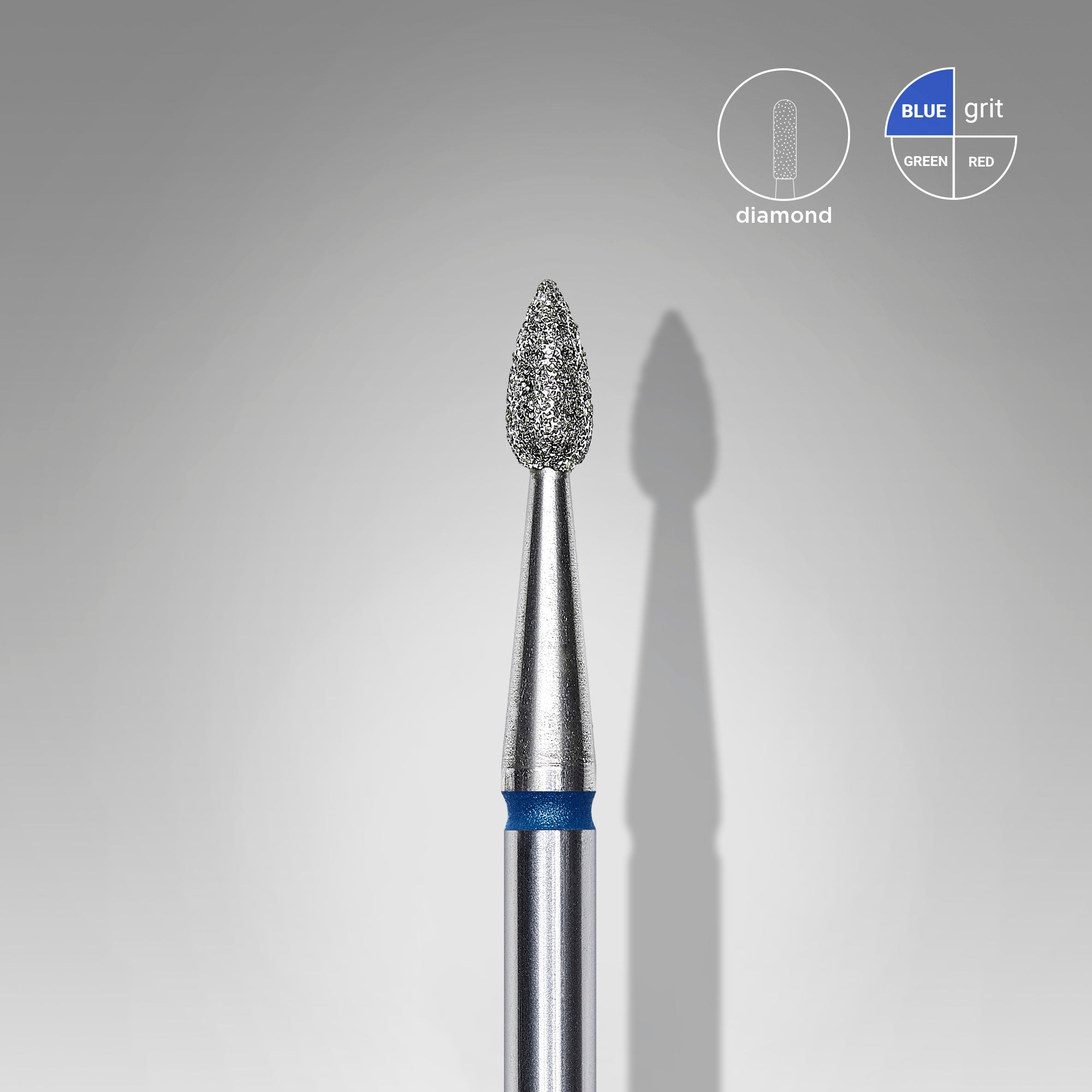 FA40B023/5 DIAMOND NAIL DRILL BIT, "DROP" , BLUE