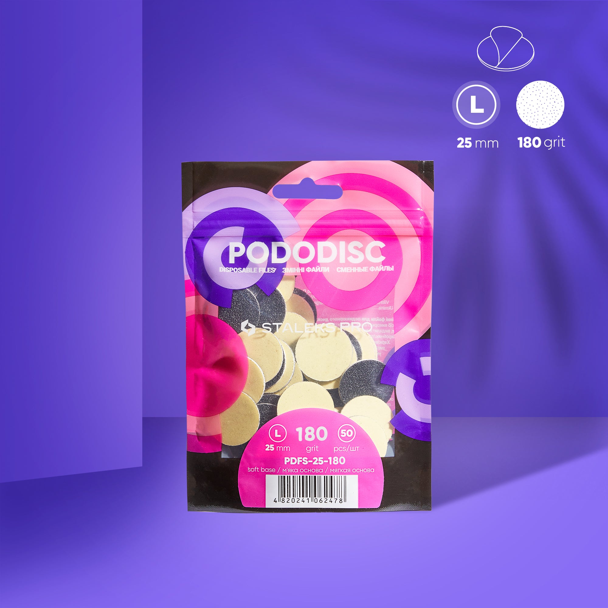 PDFS-25-180 Disposable files on a soft base   L, 180 grit (50 pcs) image 0