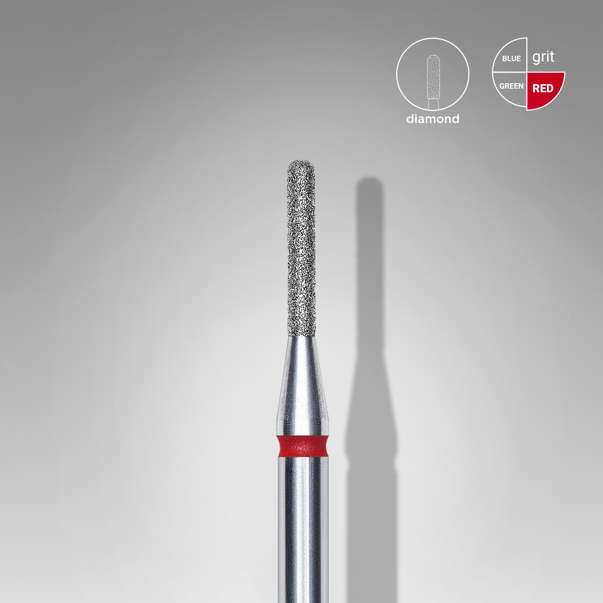 FA30R014/8 DIAMOND NAIL DRILL BIT, ROUNDED "CYLINDER", RED