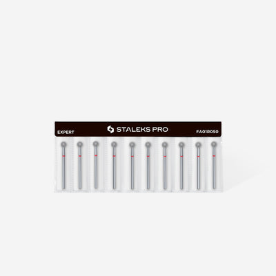 FA01R050 Diamond nail drill bit, "ball", red, head diameter 5 mm