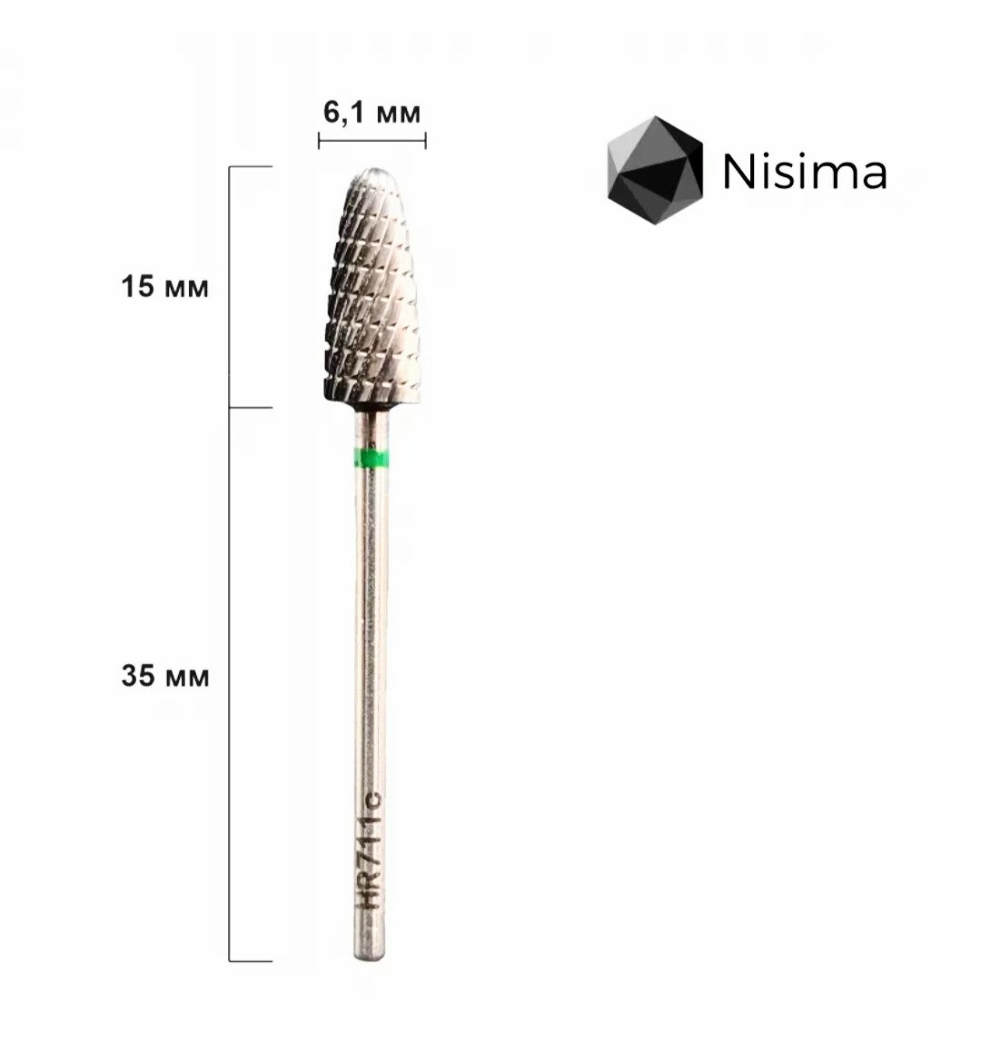 Hr711cK Carbide Drill bit Green rounded corn, medium notch image 1