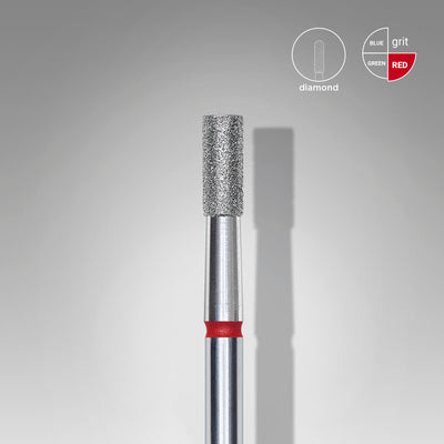 FA20R025/6 DIAMOND NAIL DRILL BIT, "CYLINDER", RED