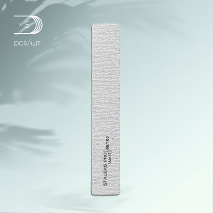 NFB-31/5  Mineral broad straight nail file Smart, 80/100 grit, (5 pc) image 0