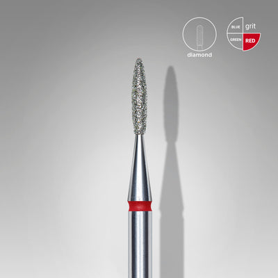 FA10R016/8 DIAMOND NAIL DRILL BIT, "FLAME" , RED