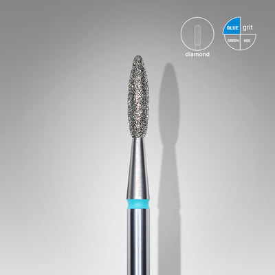 FA10B021/8 Diamond nail drill bit, "flame", blue