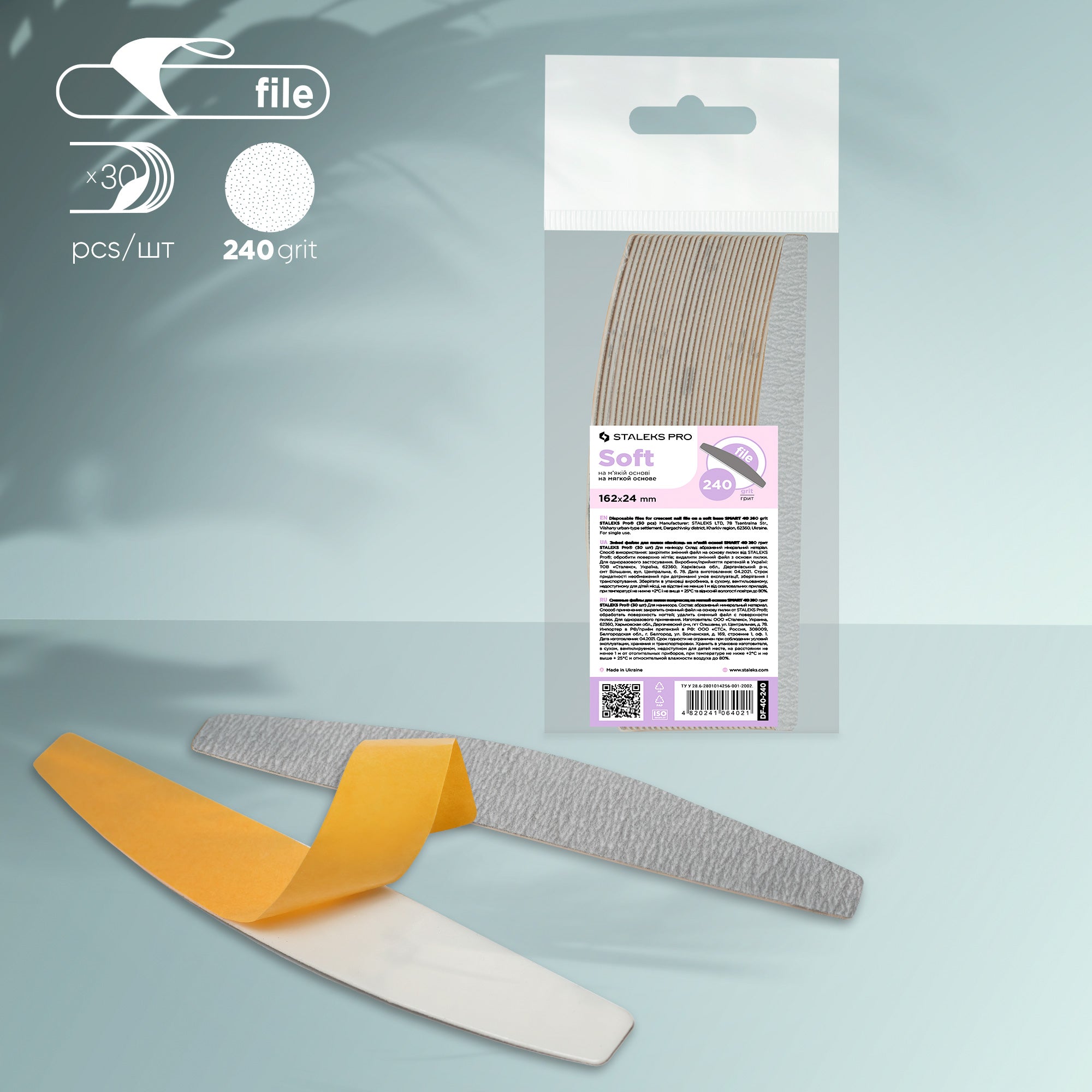 DF-40-240 Disposable files for crescent nail file SMART 30 pcs image 0