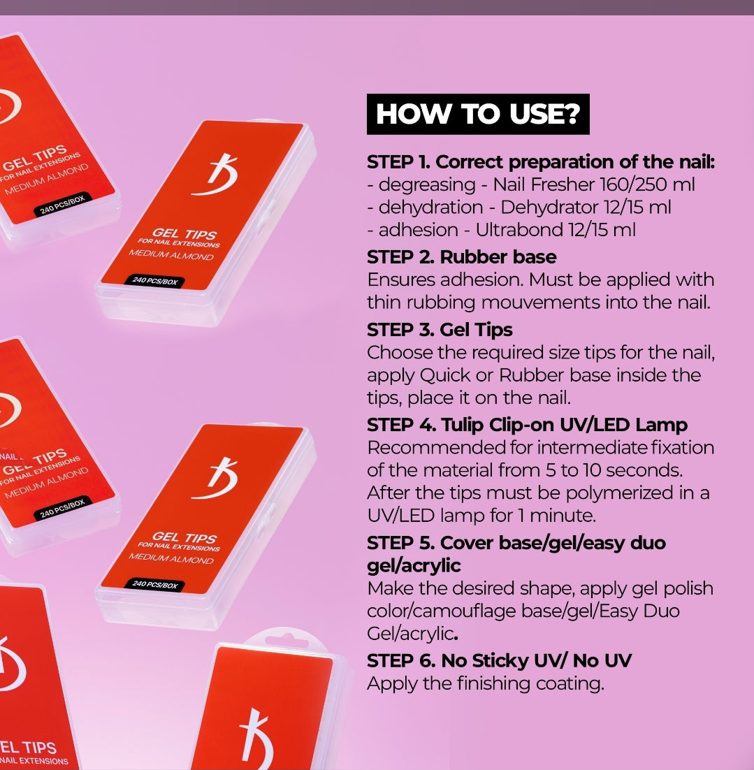 Gel tips for nail extension Medium Ballerina,  240 pcs/pack image 2