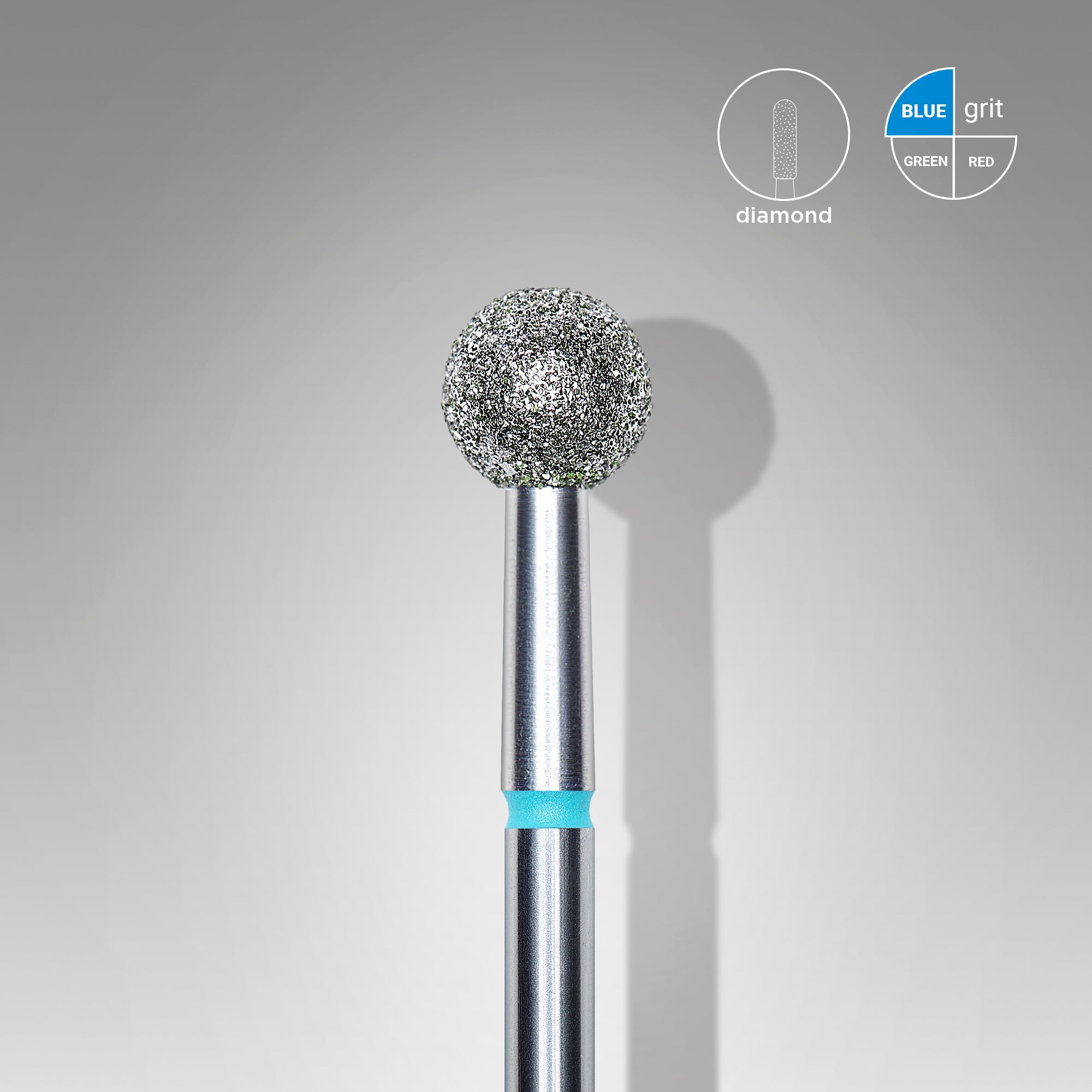 FA01B050 Diamond nail drill bit, "ball", blue, head diameter 5 mm