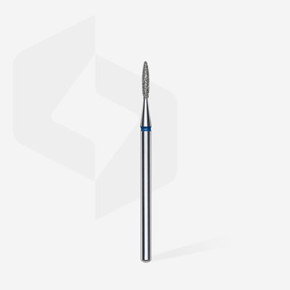 Diamond nail drill bit pointed flame blue EXPERT head diameter 1.6 mm / working part 8 mm