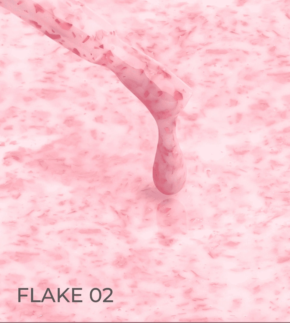 02 Cover Base Gel Flake 7 ml, Soft Pink image 1