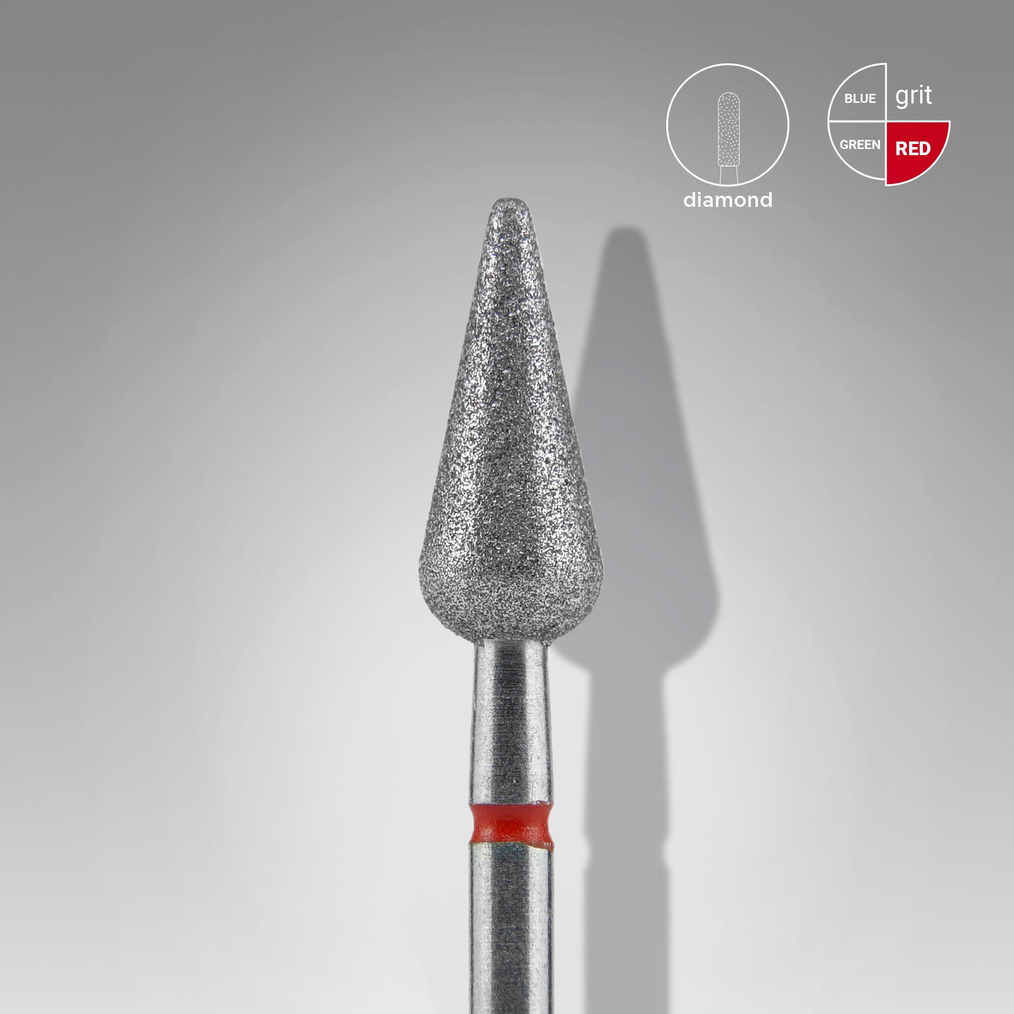 FA100R050/12 Diamond drill bit pointed pear, red
