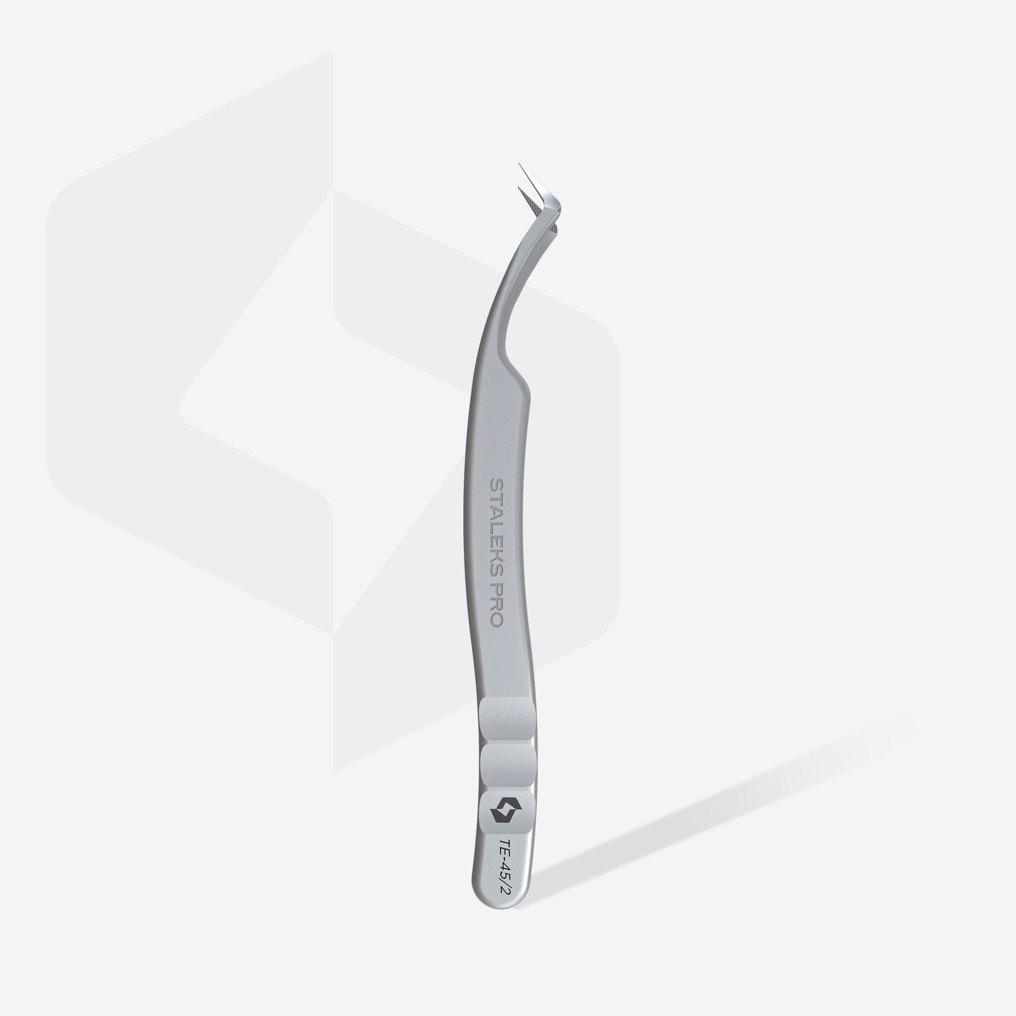 TE-45/2 Prof. eyelash tweezers with fiber tips L-shap 40'