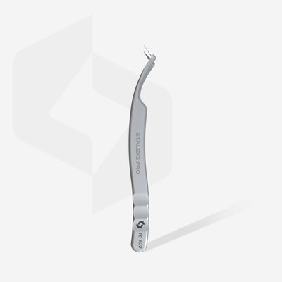 TE-45/2 Prof. eyelash tweezers with fiber tips L-shap 40'