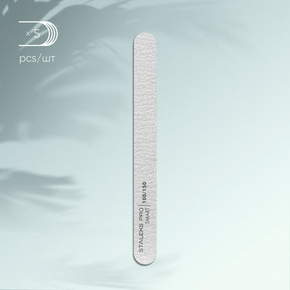 NFB-21/8  Mineral straight nail file SMART 100/150 grit, 5 pcs/set image 0