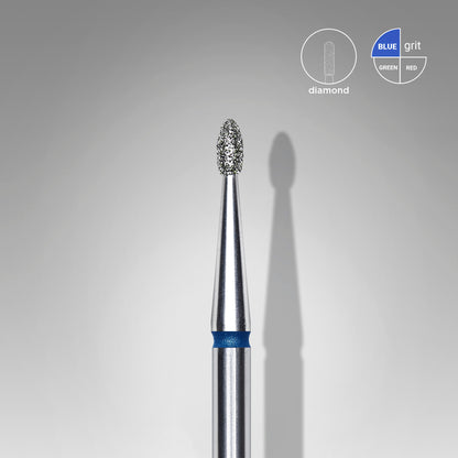 Diamond nail drill bit rounded bud blue EXPERT head diameter 1.6 mm / working part 3.4 mm