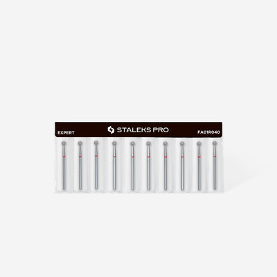 FA01R040 DIAMOND NAIL DRILL BIT, "BALL", RED
