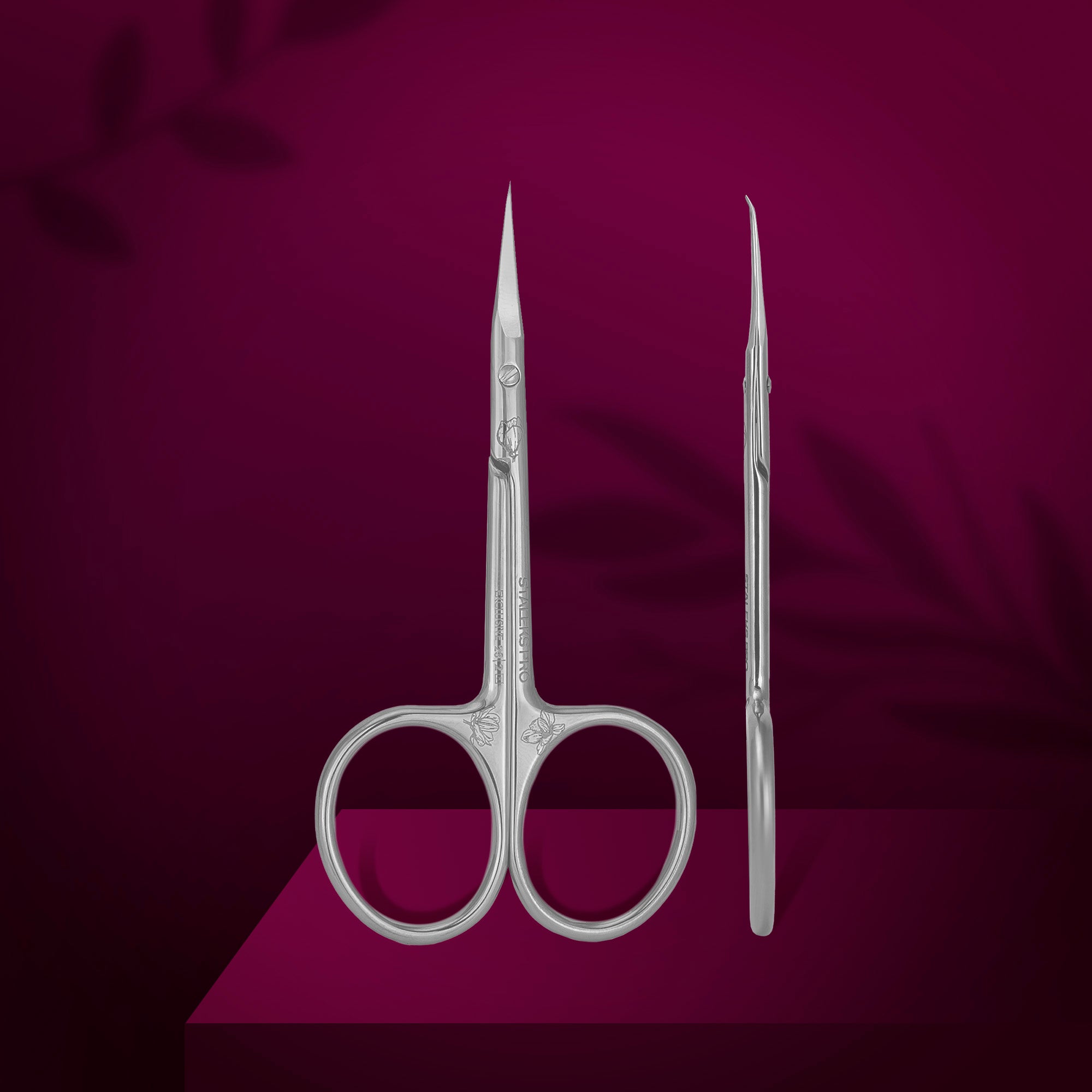SX-23/2m EXCLUSIVE Professional cuticle scissors with hook magnolia)
