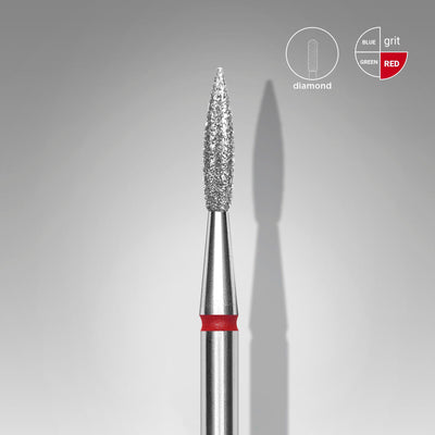 FA11R023/8 Diamond nail drill bit pointed flame red