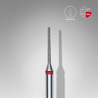 FA80R010/10 DIAMOND NAIL DRILL BIT, "NEEDLE", RED