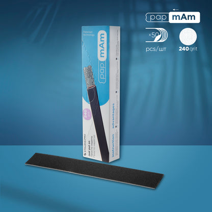 A set of disposable files-cases for a straight nail file base EXPERT 22, 240 grit (50 pc)