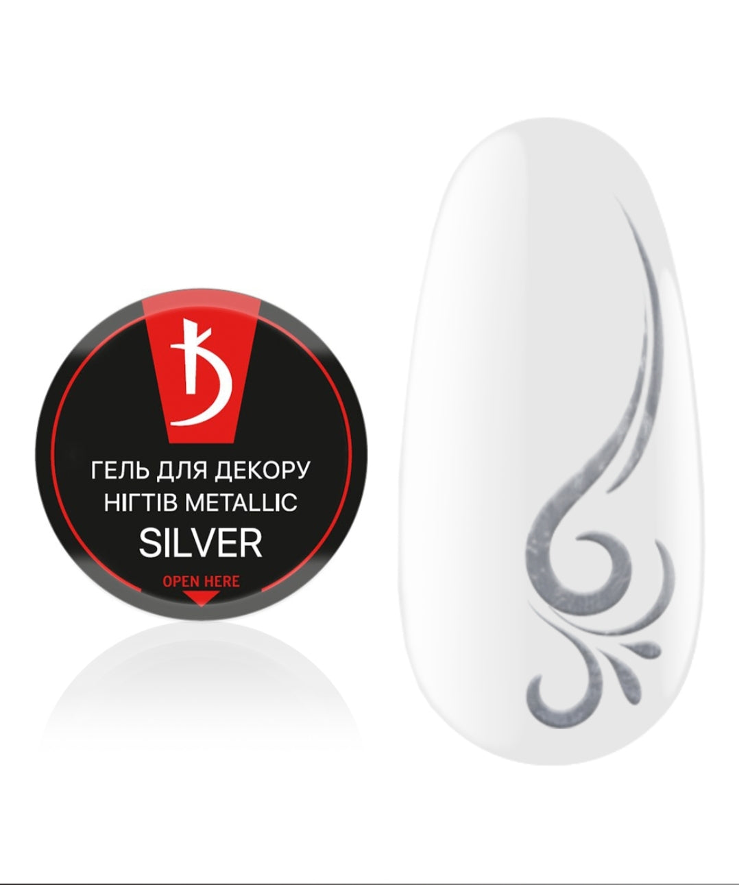 Gel for nail decoration METALLIC SILVER 4 g image 0
