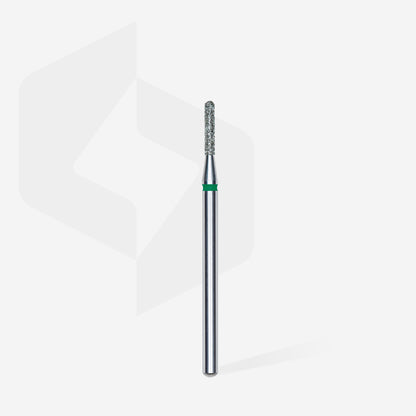 Diamond nail drill bit rounded cylinder green EXPERT head diameter 1.4 mm / working part 8 mm