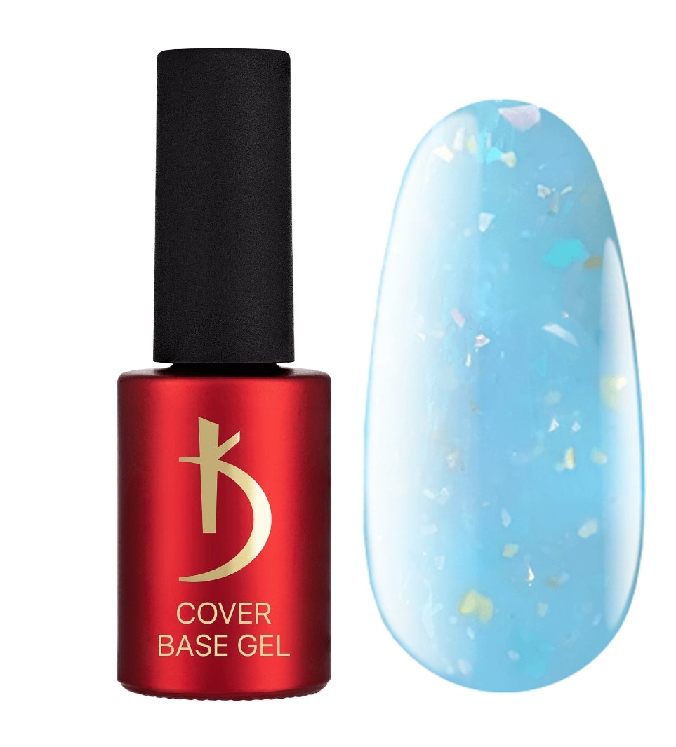16 Cover Base gel Flake 7 ml, Pastel Blue image 0