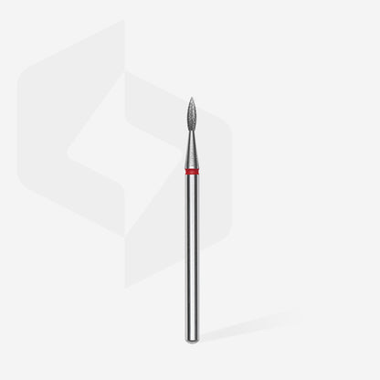Diamond nail drill bit pointed flame red EXPERT head diameter 1.8 mm / working part 8 mm