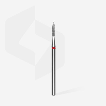 Diamond nail drill bit pointed flame red EXPERT head diameter 2.3 mm / working part 8 mm