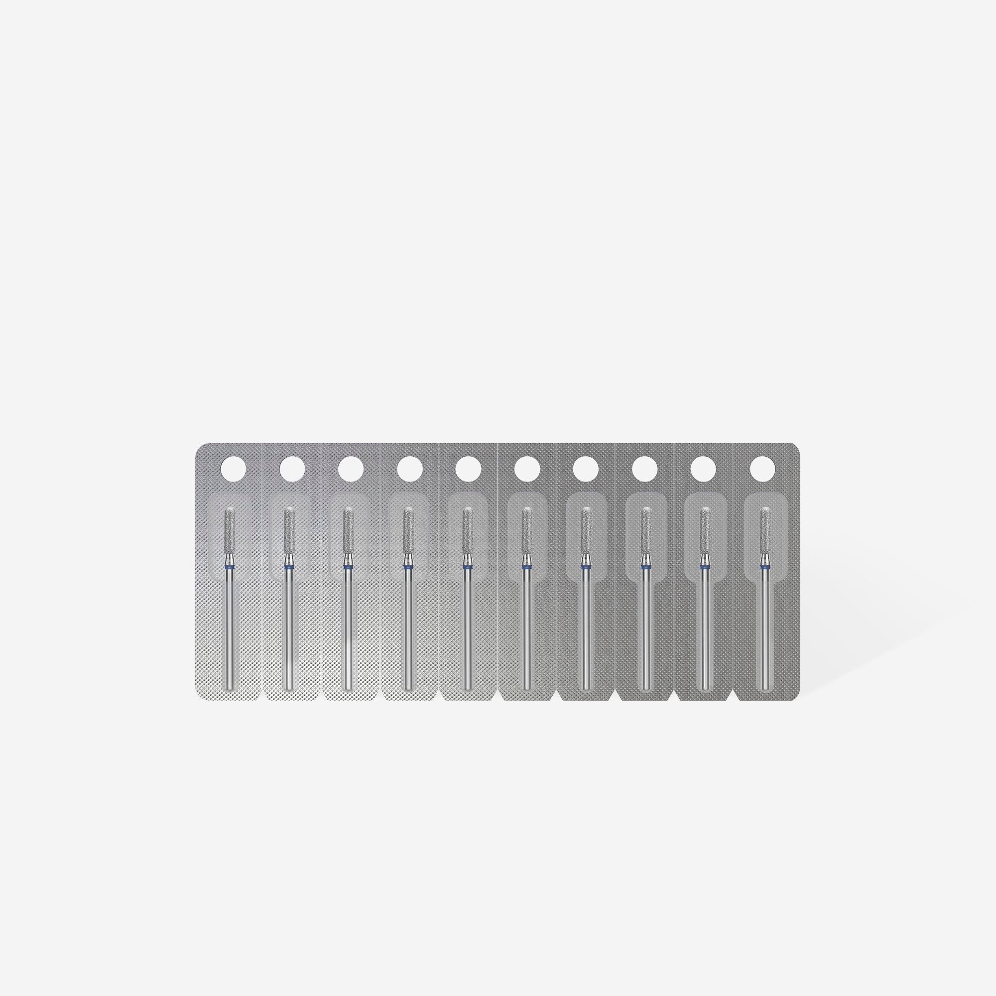 Diamond nail drill bit rounded cylinder blue EXPERT head diameter 2.5 mm / working part 10 mm