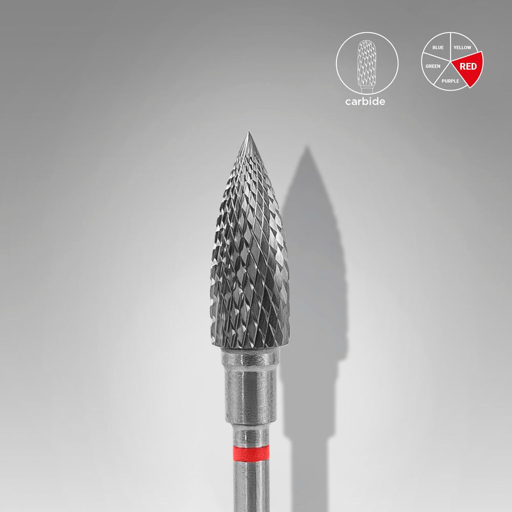 Carbide nail drill bit flame red EXPERT head diameter 5 mm / working part 13.5 mm
