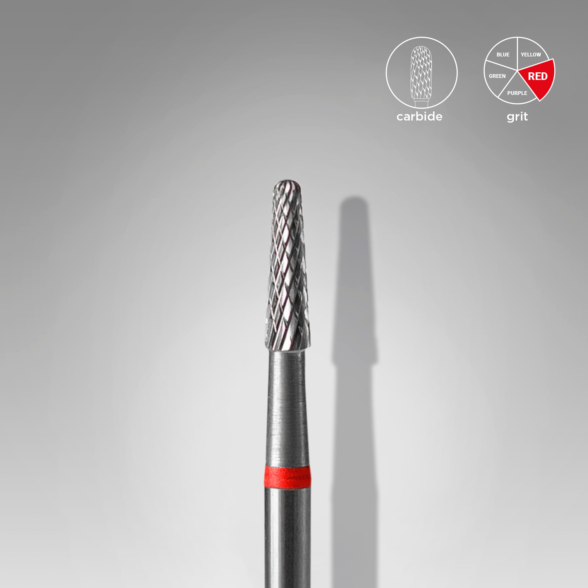 Carbide nail drill bit cone red EXPERT head diameter 2.3 mm / working part 8 mm