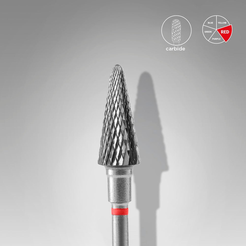 Carbide nail drill bit cone red EXPERT head diameter 6 mm / working part 14 mm