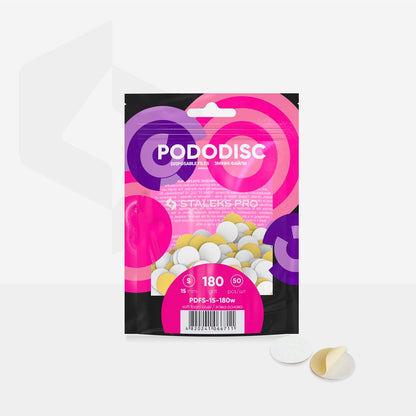 Disposable white files on soft foam layer for pedicure disc PODODISC S EXPERT 180 grit (50 pcs)