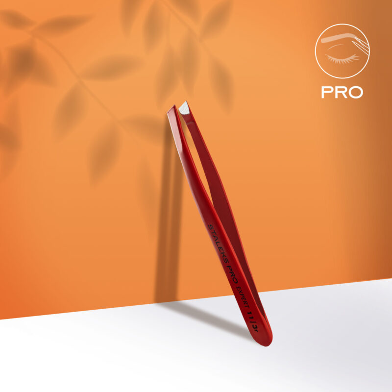 Eyebrow tweezers red EXPERT 11 TYPE 3r (wide bevelled)