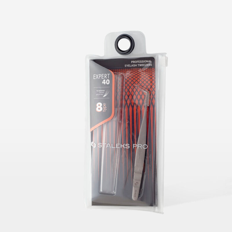 Professional eyelash tweezers EXPERT 40 TYPE 8 (L-shaped, 85′)