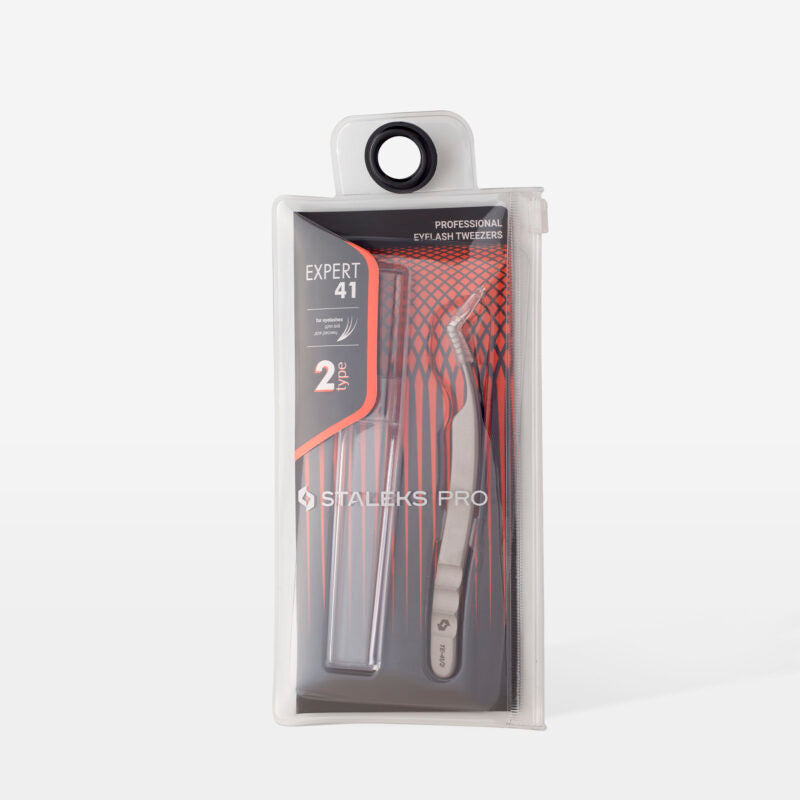 Professional eyelash tweezers EXPERT 41 TYPE 2 (L-shaped, 40′)