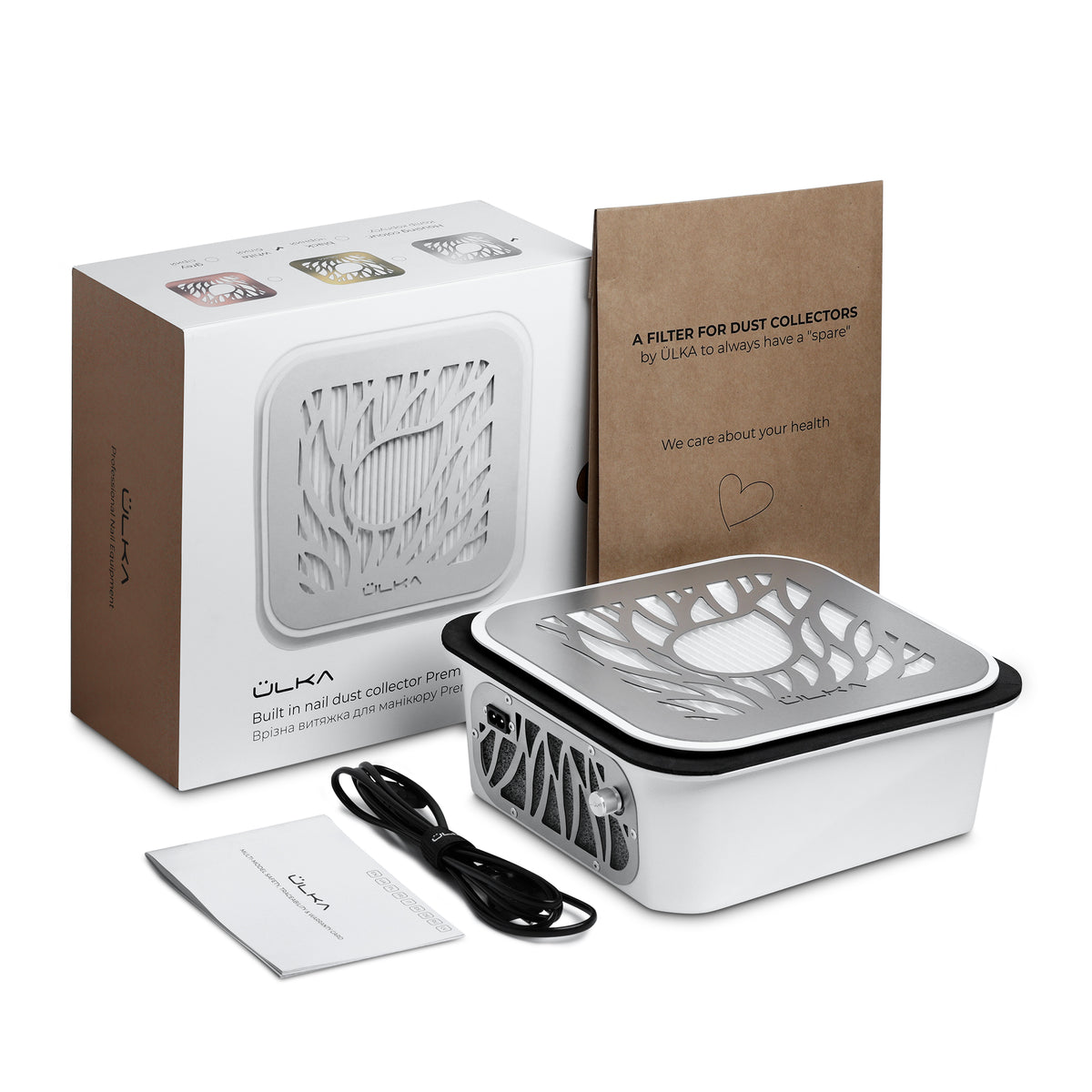 ULKA Premium 2.0 built-in dust collector installed in a worktop