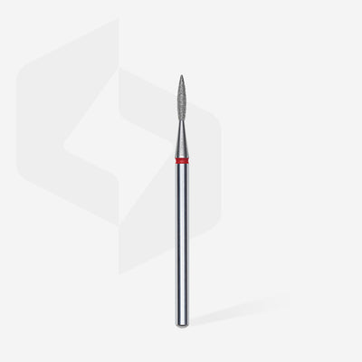 Diamond nail drill bit pointed flame red head EXPERT diameter 1,6 mm / working part 8 mm