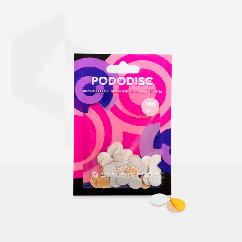 PDF-10-180w | Disposable white files for pedicure disc PODODISC XS EXPERT 180 grit (50 pcs)