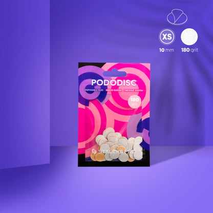 PDF-10-180w | Disposable white files for pedicure disc PODODISC XS EXPERT 180 grit (50 pcs)