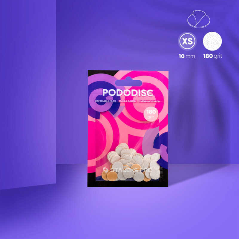 PDF-10-180w | Disposable white files for pedicure disc PODODISC XS EXPERT 180 grit (50 pcs)