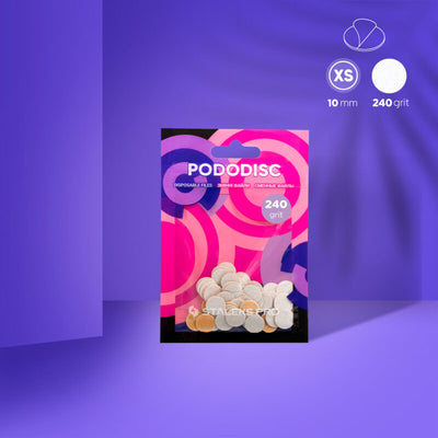 STALEKS Disposable white files for pedicure disc PODODISC XS EXPERT 240 grit (50 pcs) — product photo